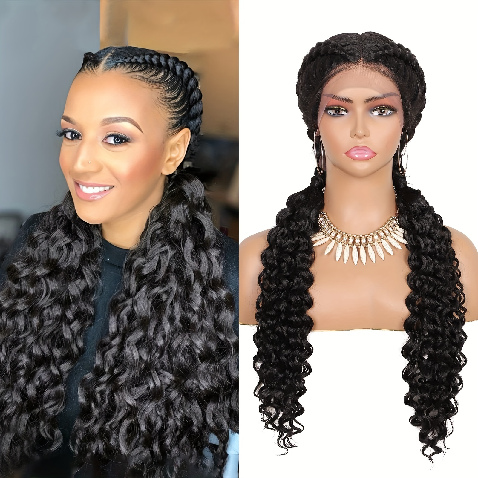  Kalyss 28 Lace Front Cornrow Braided Wigs for Women