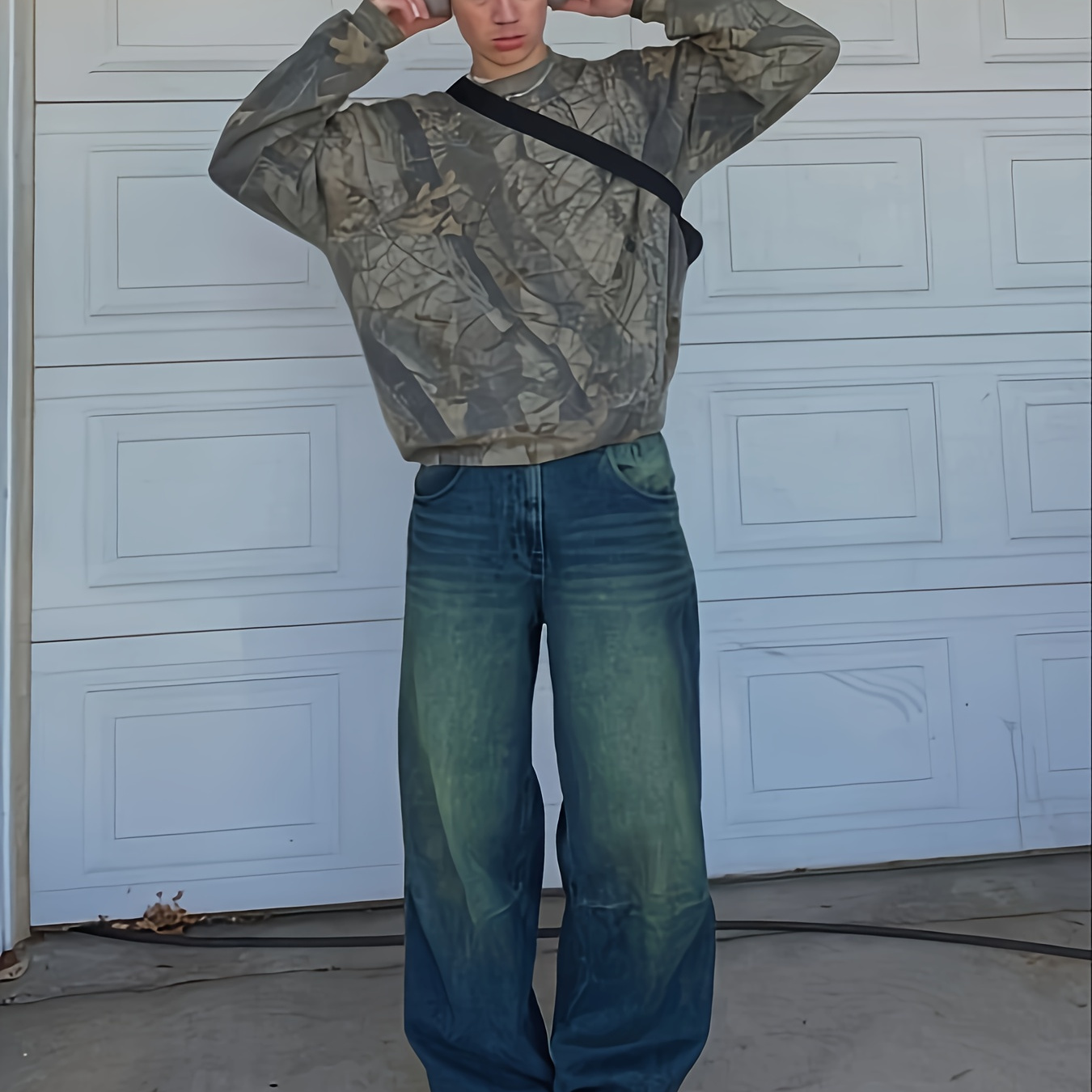 

Men's Distressed Loose Fit Jeans, Casual Denim Pants With Pockets