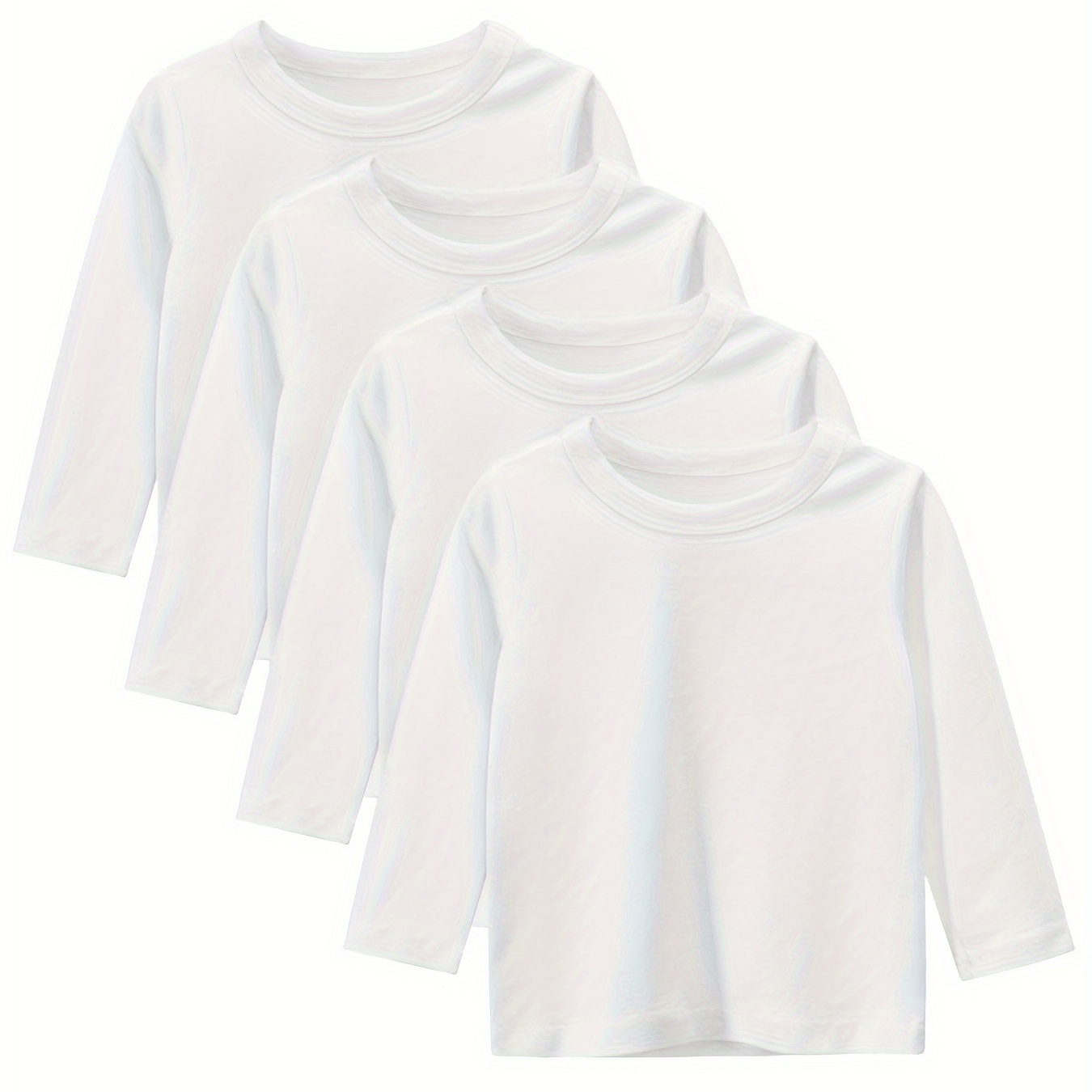 

4pcs Friendmily Long T-shirts - , , , , Regular Fit, Knitted, Non-transparent, , For , And