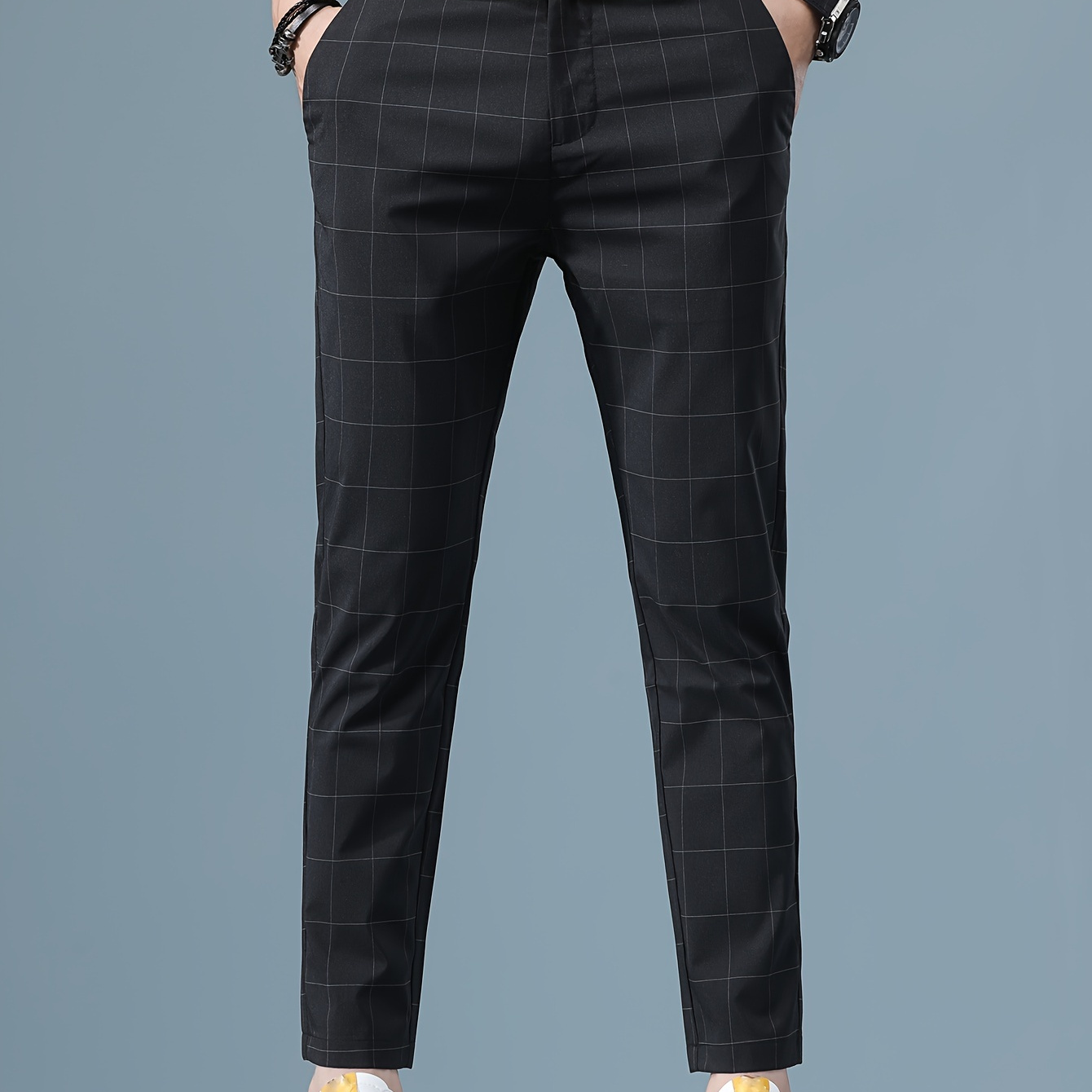 

Men's Slim-fit Dress Pants - Lightweight, Stretch Fabric For All , Machine Washable, Summer, Vintage Style, 9-inch, Casual