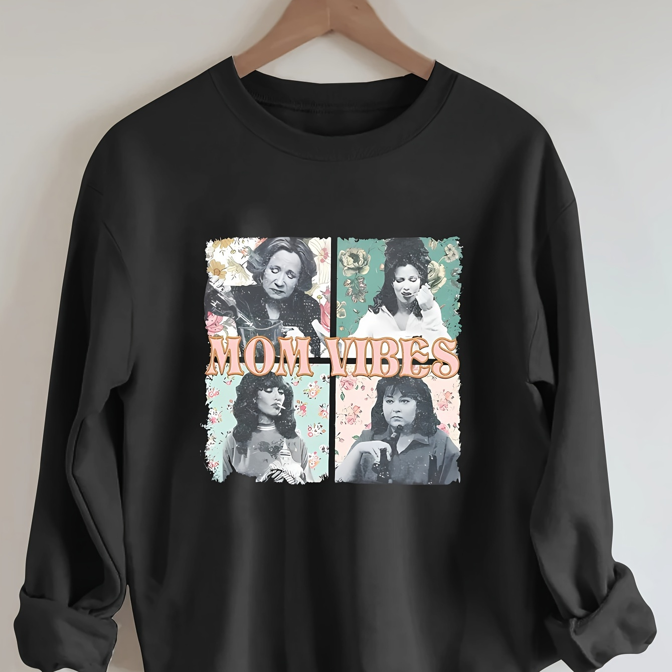 

Figure Print Sweatshirt, Crew Neck Casual Sweatshirt For Winter & Fall, Women's Clothing