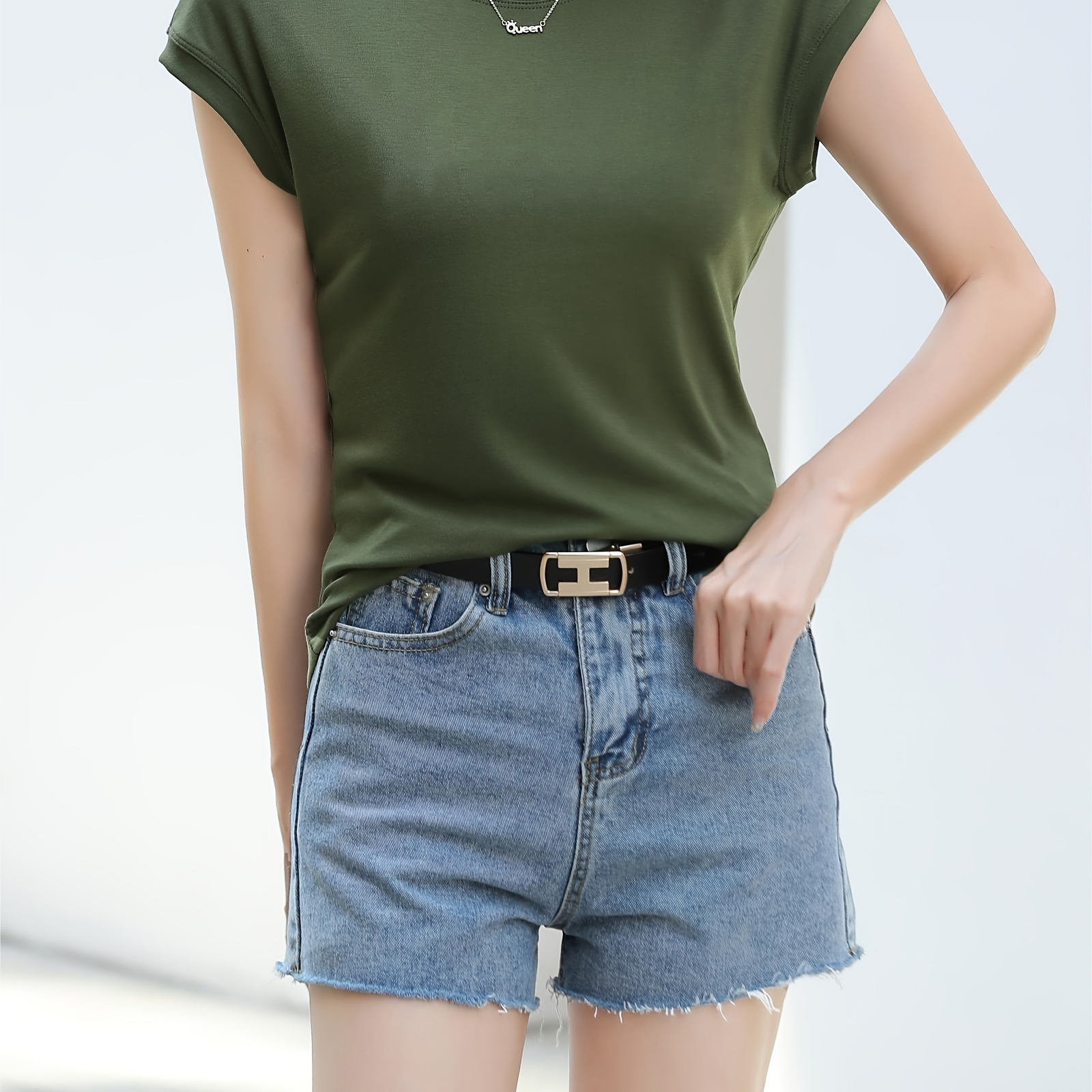 

Solid Color Crew Neck T-shirt, Casual Cap Sleeve T-shirt For Spring & Summer, Women's Clothing