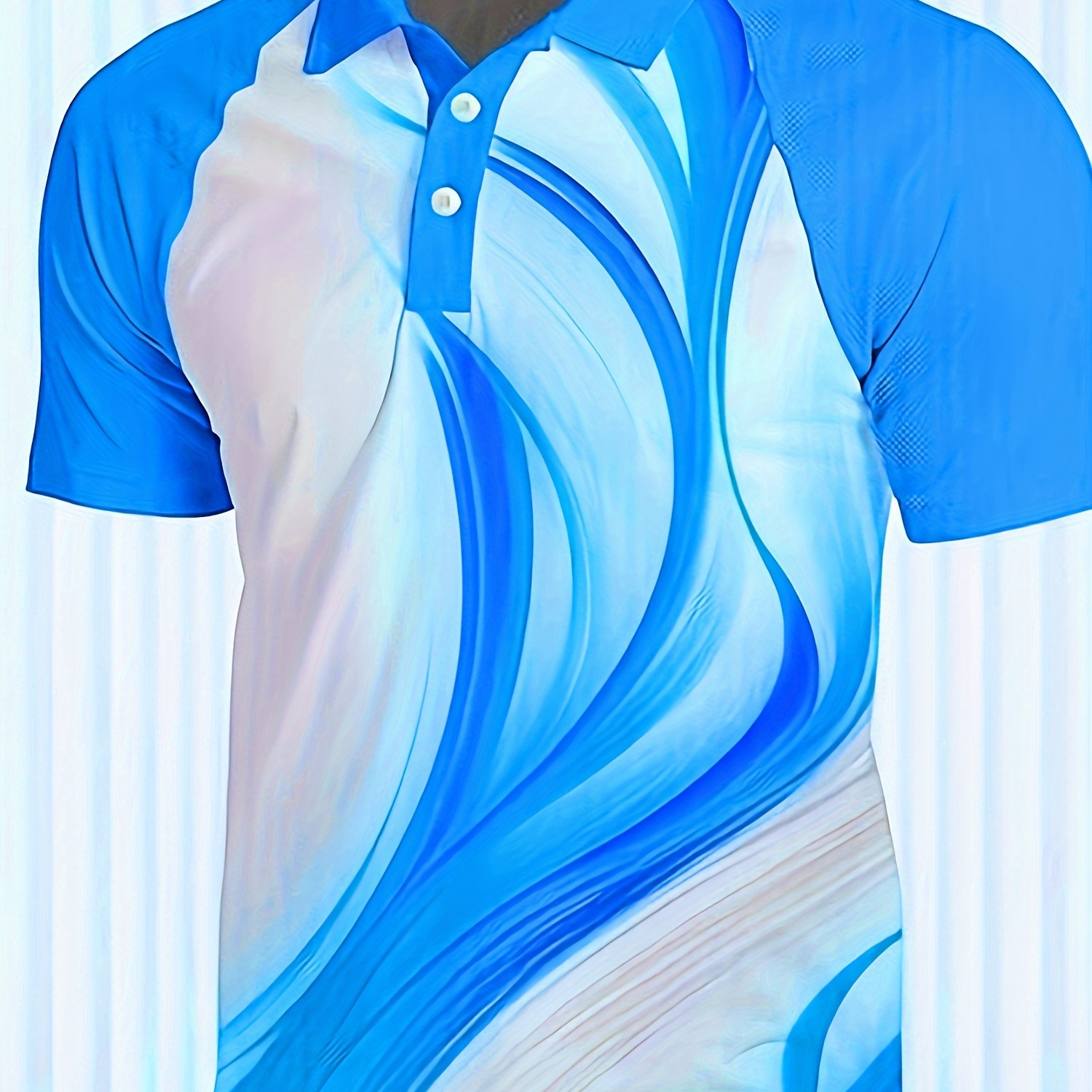 

Men's Casual Print Short Sleeve Shirt - Breathable Polyester, Button-up Collar, Machine Washable - Spring/fall