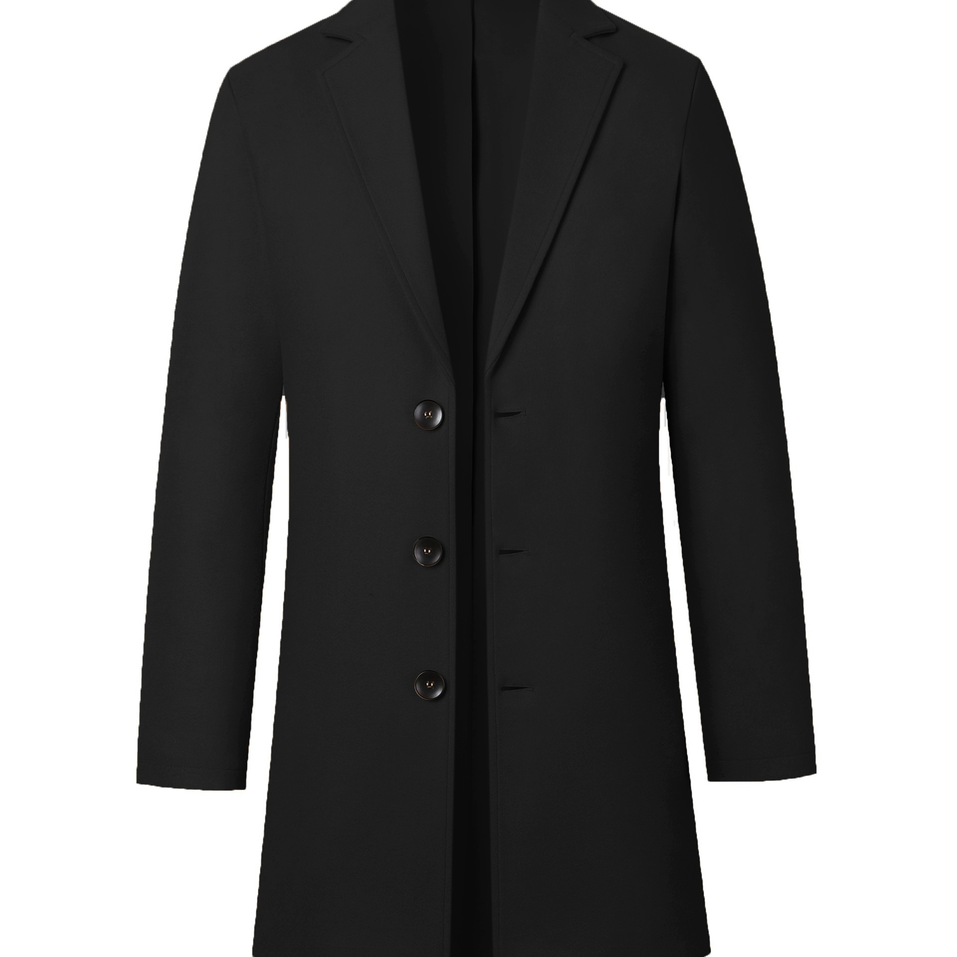 

Men's Warm Overcoat, Elegant Single Breasted Trench Coat For Fall Winter