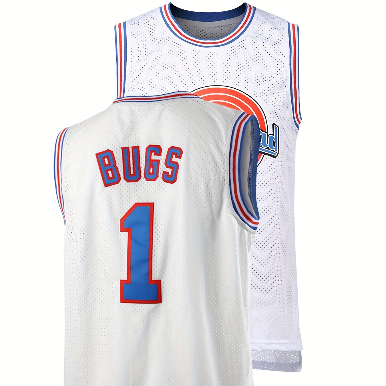 

Jerseys Tops Basketball # 1 Bugs Classic Vintage Sweatwicking Breathable Sleeveless White Basketball Sweatshirt