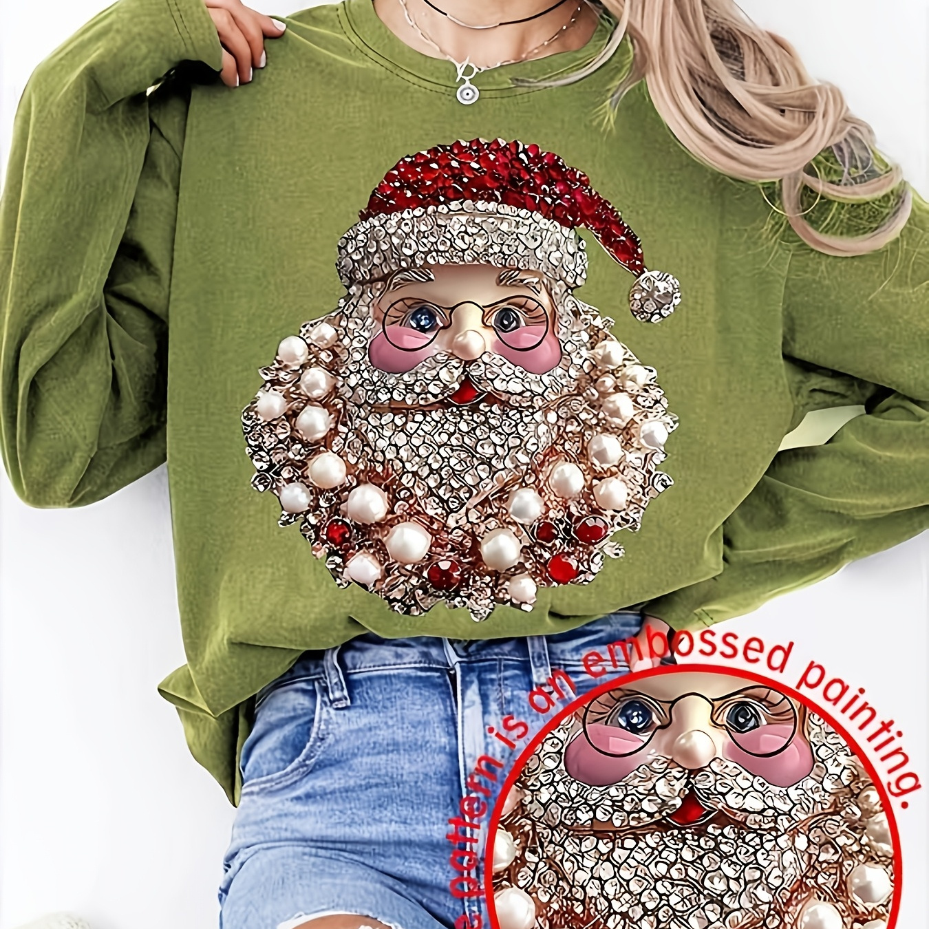 

[christmas] Plus Size Women's Top Long Sleeve T-shirt
