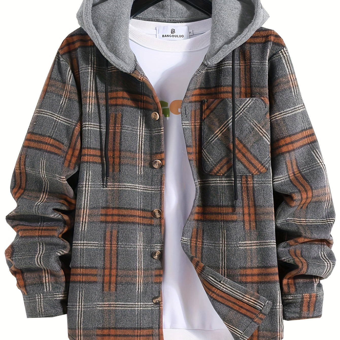 

Men's Long Sleeve Hooded Jacket, Warm Trendy Casual Jacket For Autumn, Outdoor Cloth