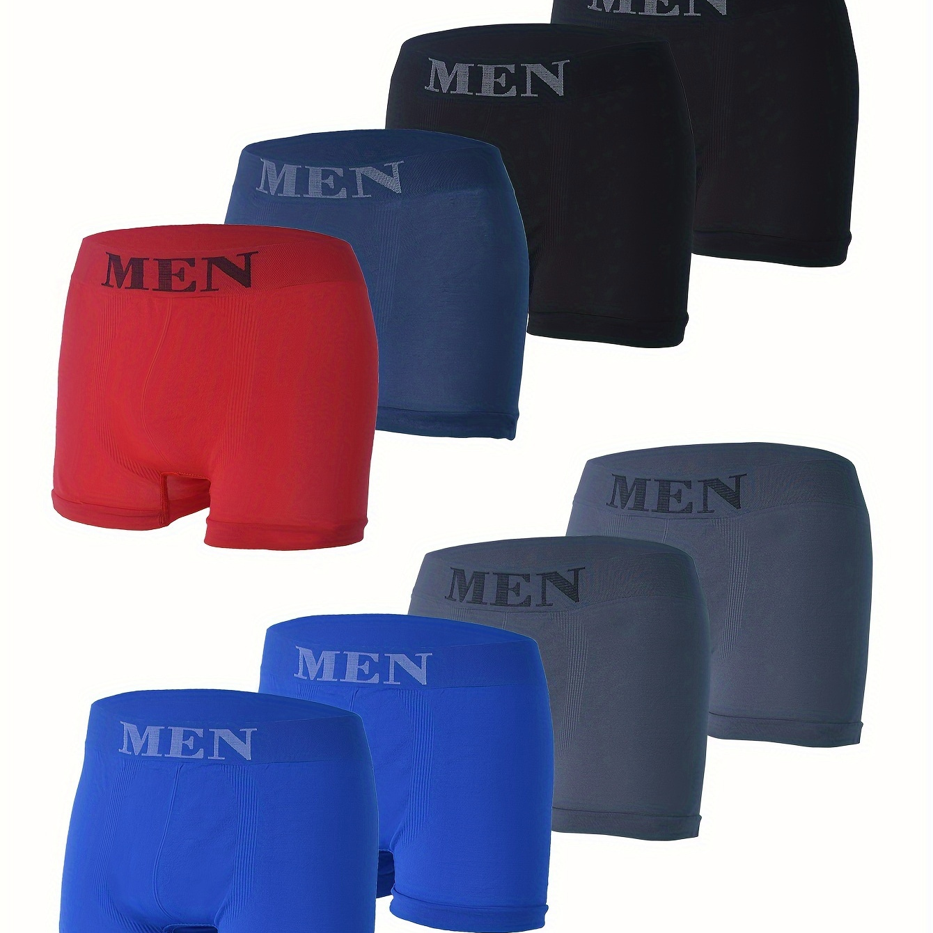 

8pcs Men's Mid-waist Seamless Boxer Briefs, Light Breathable Comfy Boxer Trunks, Elastic Sports Shorts, Men's Casual Underwear Daily Wear Suitable For Xs/s/m