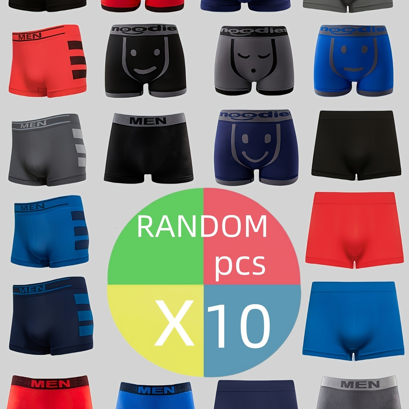 

3/5/7/10pcs Men's Random Style Breathable Comfy Quick Drying Stretch Boxer Briefs, Casual Plain Color Boxer Trunks, Men's Underwear