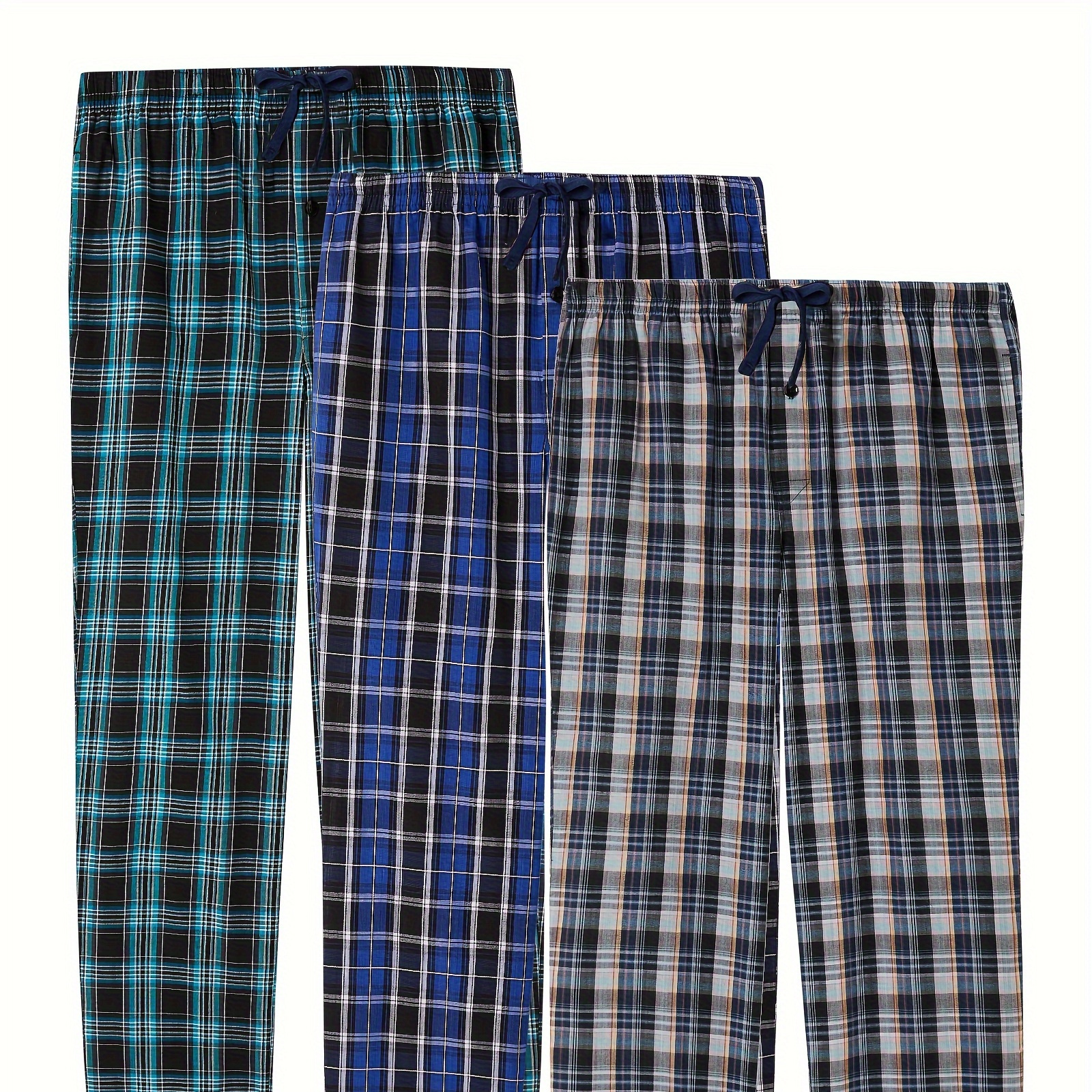 

1/3pcs Men's Cotton Thin Pants, Pajama Bottoms With Pockets