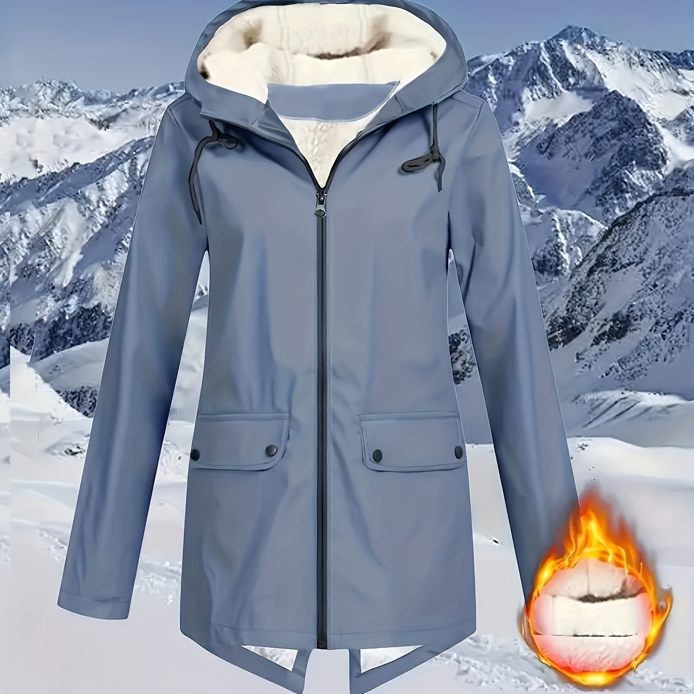 

Plus Size Lined Hooded , Long For , 's Plus Size clothing