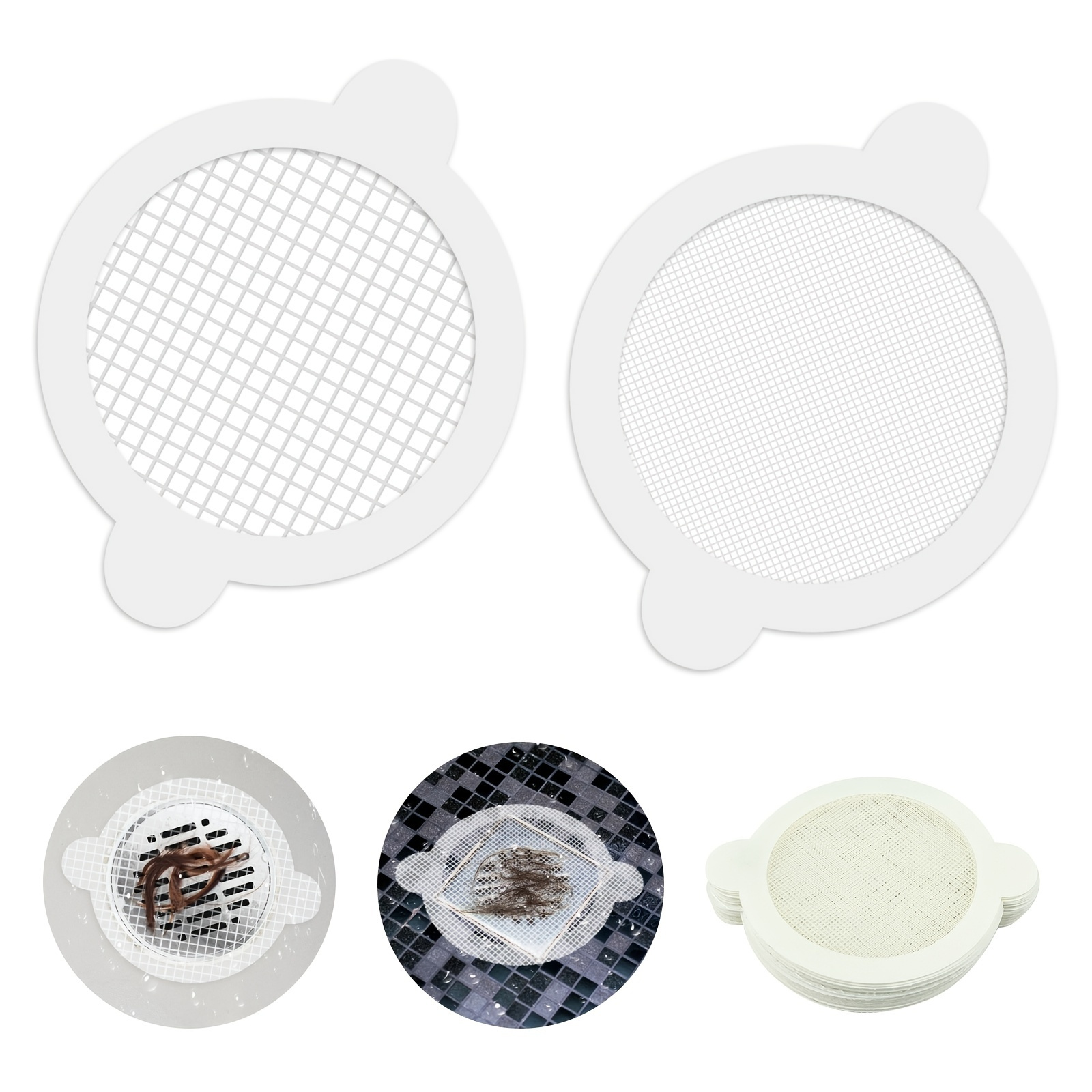 20pcs/30pcs/50pcs Disposable Shower Drain Hair Catcher, Anti-Blocking Floor  Drain Stickers, Drain Hair Catcher, Shower Drain Hair Trap, Hair Stopper  Mesh Stickers for Bathroom, Bathtub, Kitchen, Sink Strainer Captures Hair  To Prevent Clogging