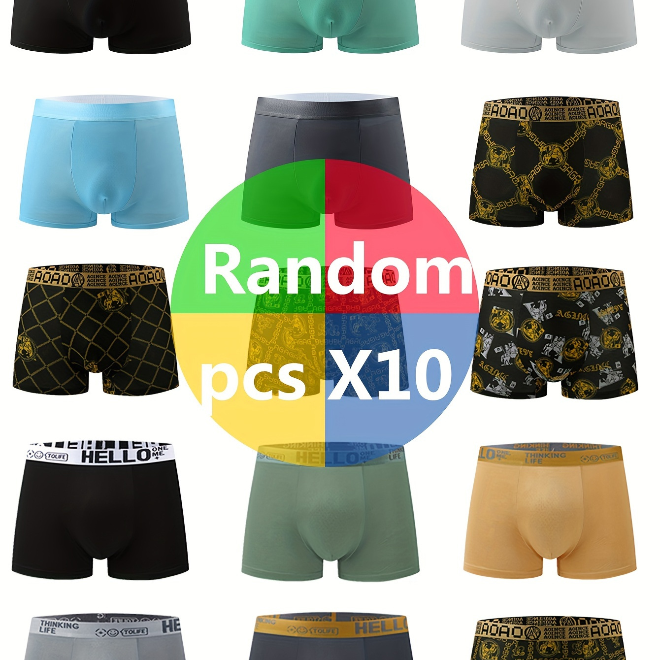 

Random 's Mixed Boxer Briefs In Various Styles And Colors, Beautiful And Practical, Suitable For Wearing All Seasons