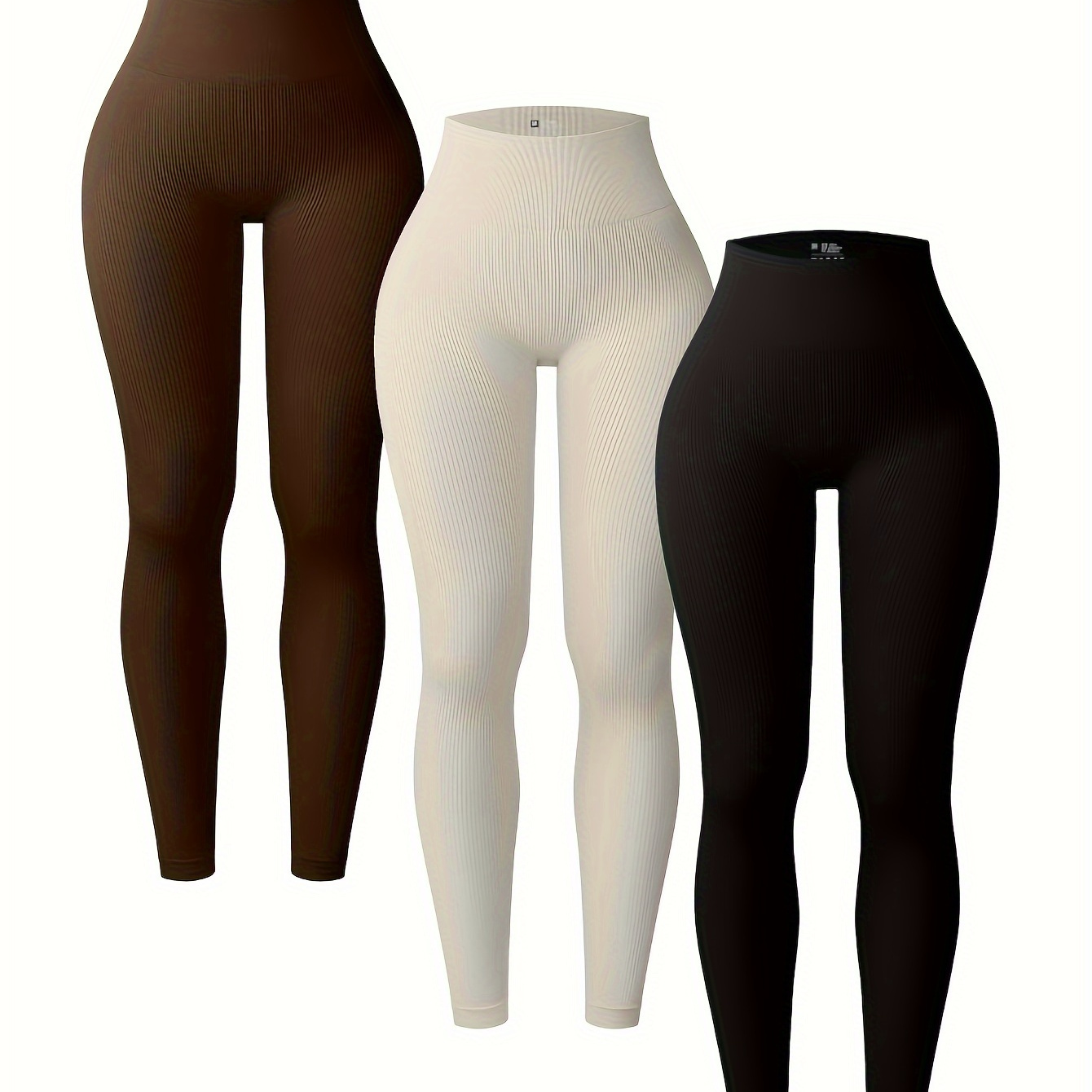 

3pcs High Waist Sports Leggings, Running Workout Fitness Yoga Pants Tight Gym Pants For Women