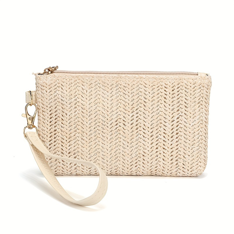 Fringe Woven Straw Clutch Bag Flap Magnet Versatile Handbag - Temu