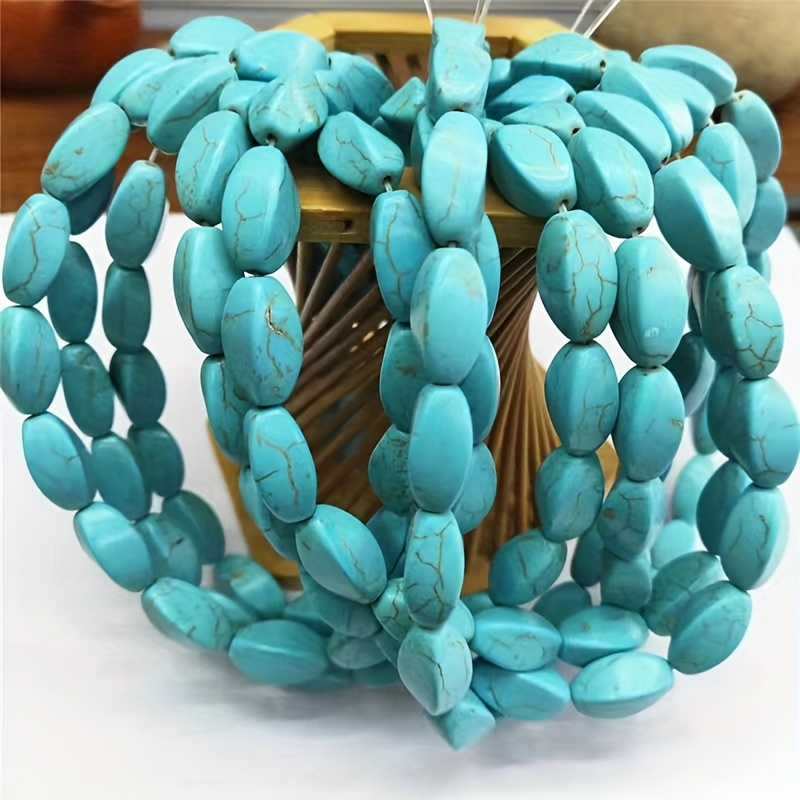 Natural Blue Turquoise Heishi Type Beads For Bracelet Or - Temu