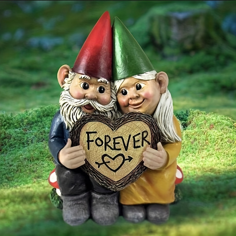 

Forever Together: Lovely Fairy Sculpture Couple Gnomes For Home Decor And Lawn Courtyard Decoration