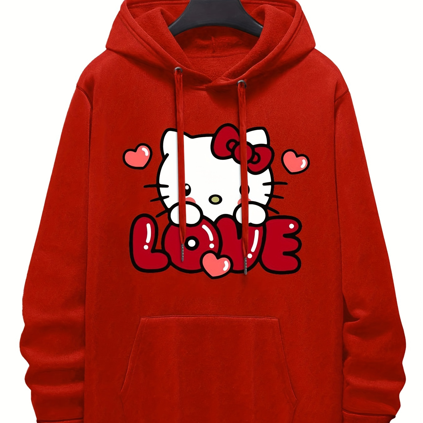 

Valentine's Day Hello Kitty Hoodie Women's Sweatshirt Sanrio Cartoon Hooded Sweatshirt 2025 Year 550g Q3-65