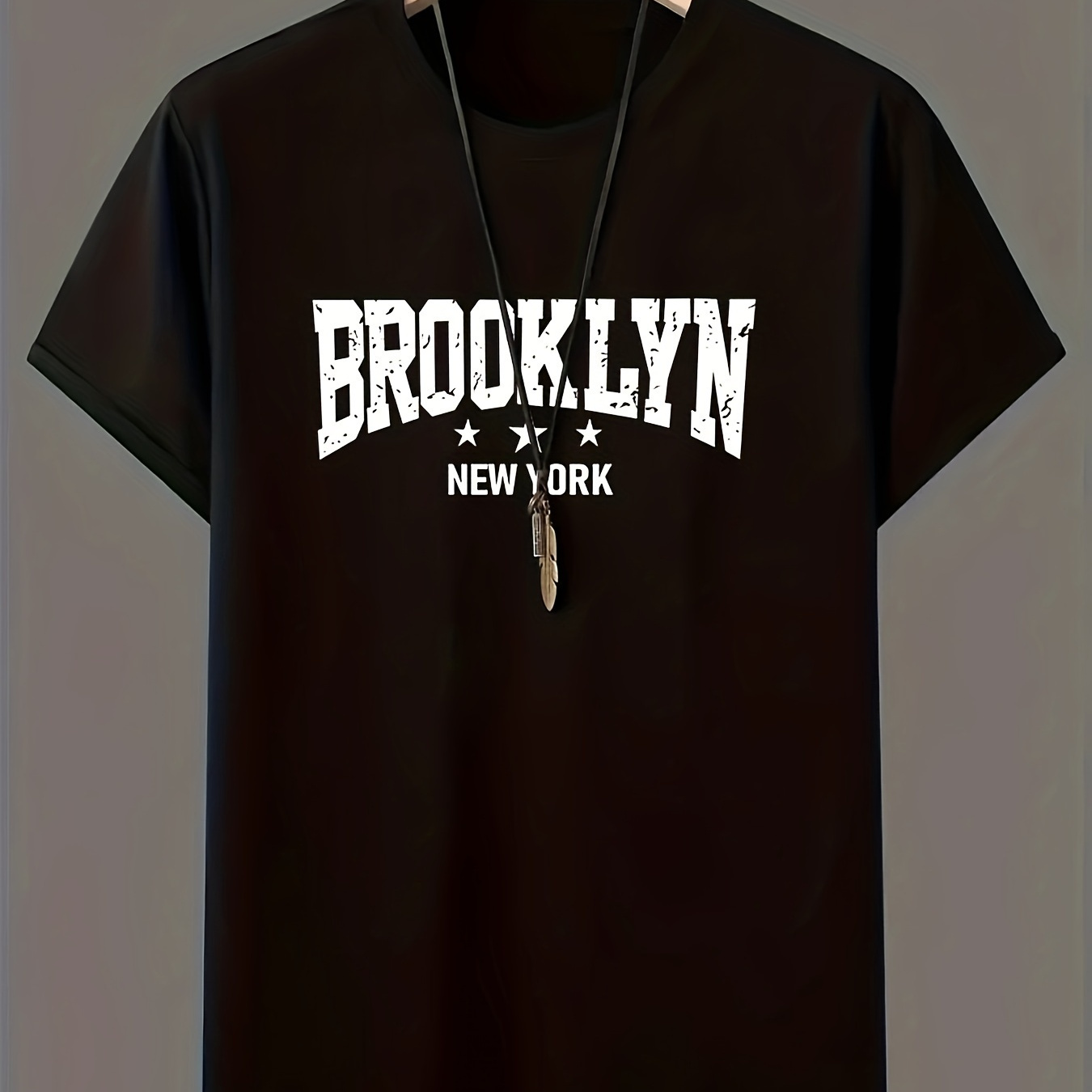 

T-shirt À Col Rond Pour Garçon BROOKLYN NEW YORK, Manches Courtes Décontractées, Confortable Et Respirant Pour L'été En Plein Air