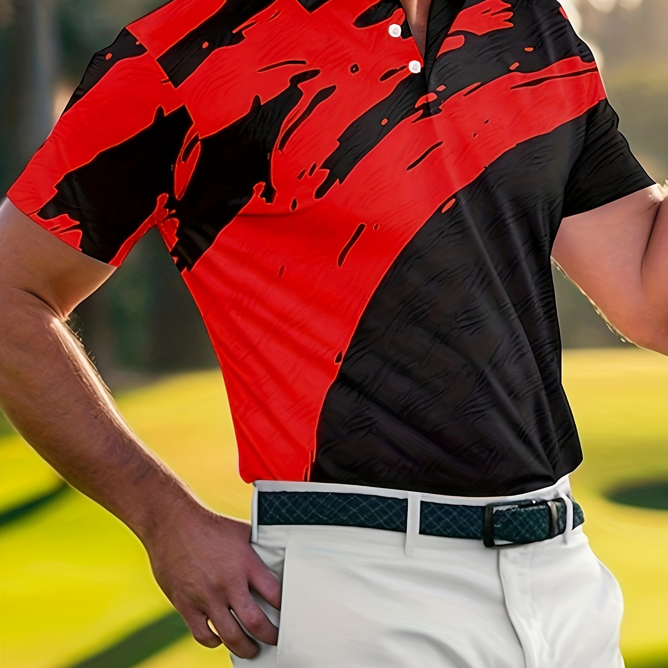 

Men's Color Block Casual Comfy Fashion Fit Shirt, Mens Golf Shirt Tennis Shirt, Mens Clothing