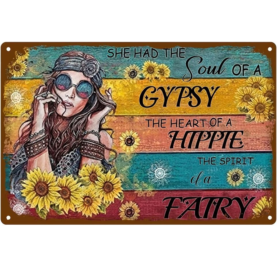 1pc Metal Tin Retro Sign She Had The Soul Of A Gypsy The Heart Of A ...