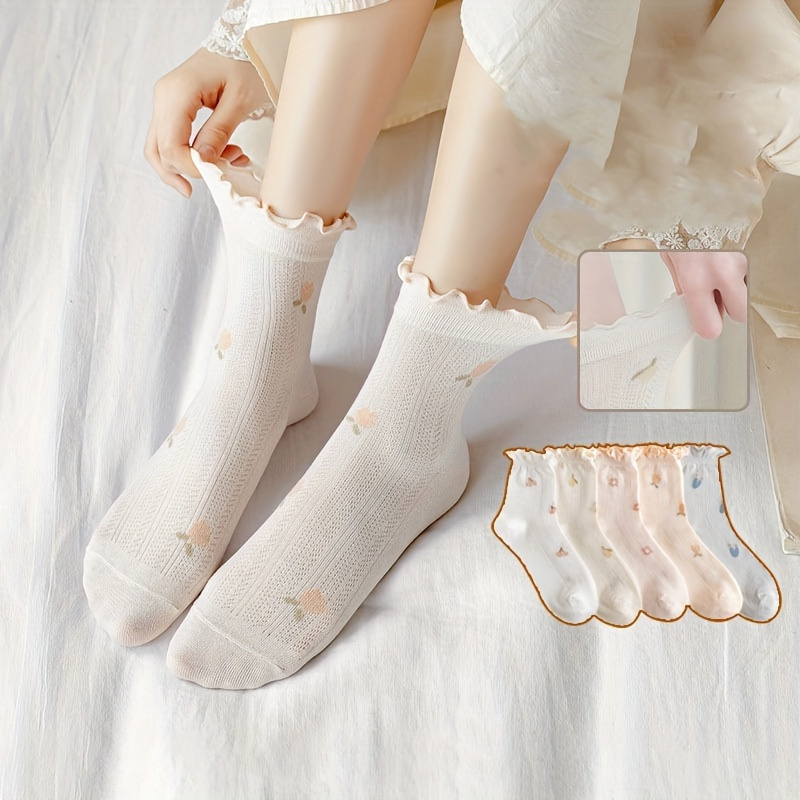 Socks, Women's Low-cut Socks, Spring And Summer Mesh Thin Trendy Cute Lace  Low-top Ankle Socks - Temu