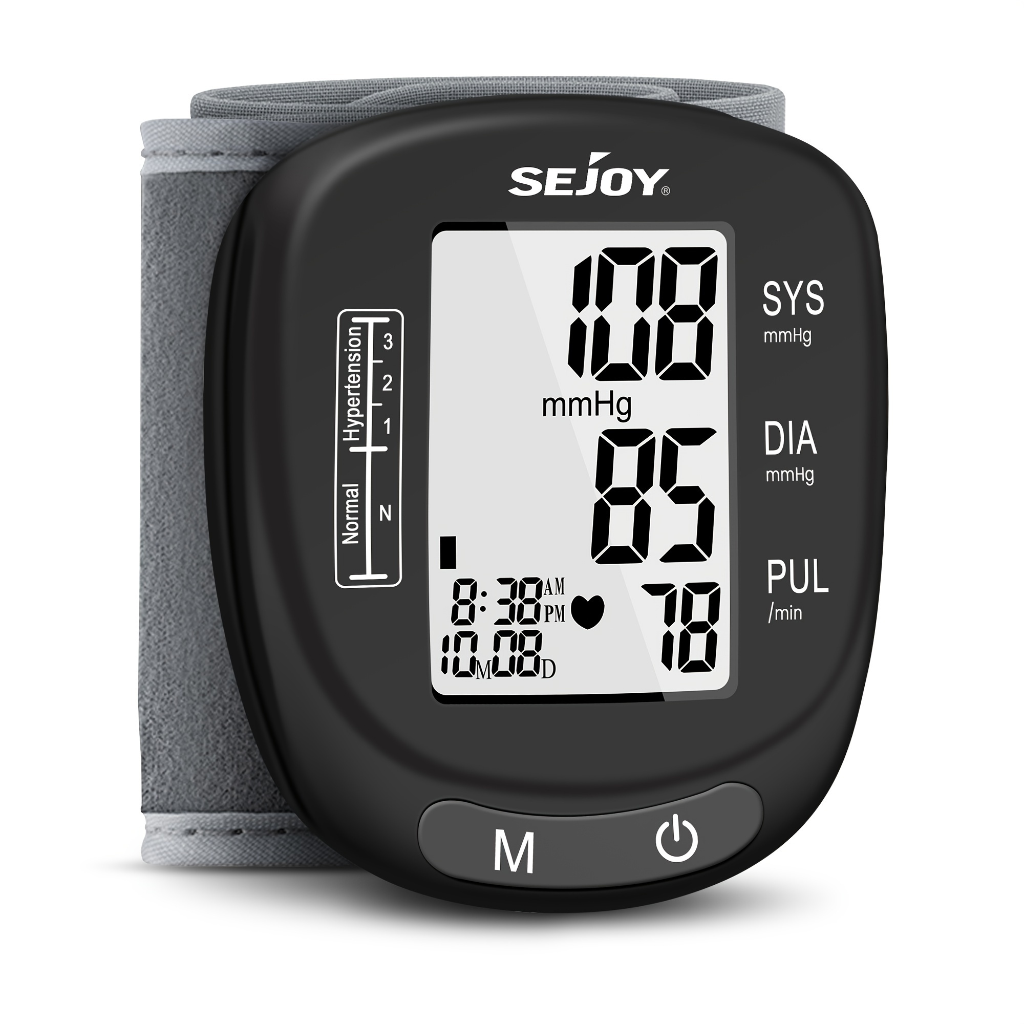 Sejoy Blood Pressure Monitor Upper Arm, Automatic Digital BP Machine for Home  Use, Large Adjustable Cuff, Backlit Display, Voice Broadcast with USB cable  