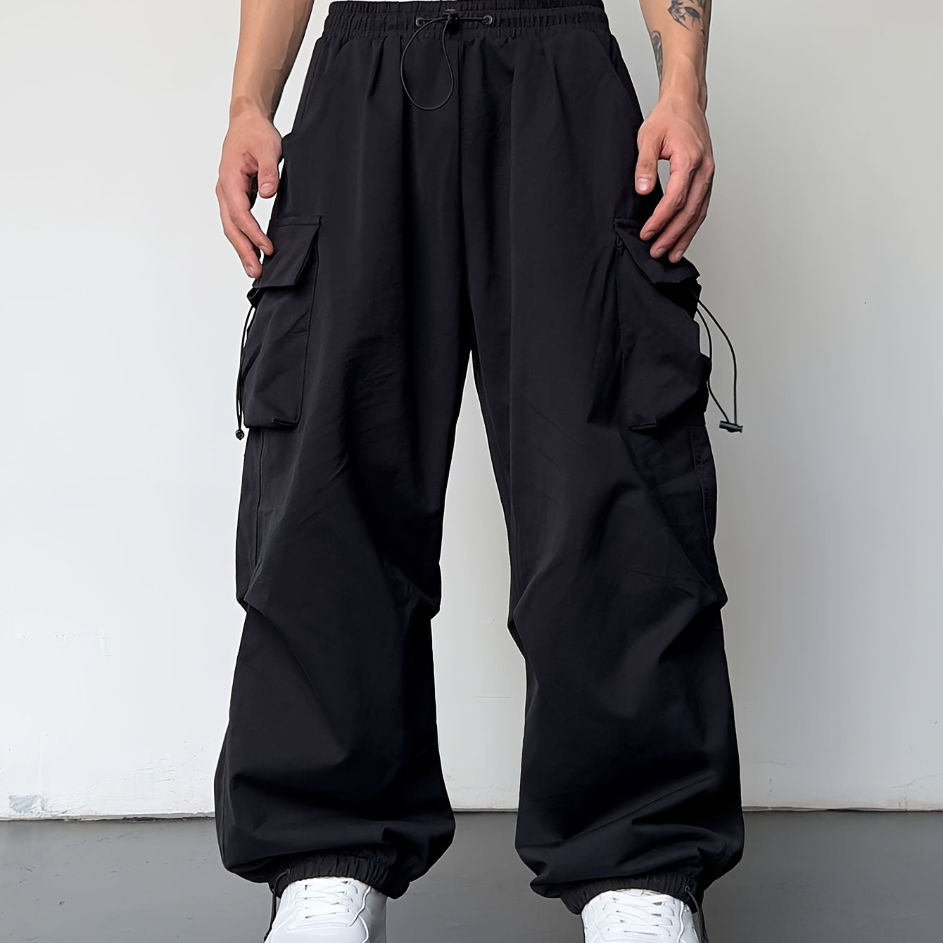 

Men's Casual Y2k Loose Fit Cargo Pants, Chic Street Style Flap Pocket Pants