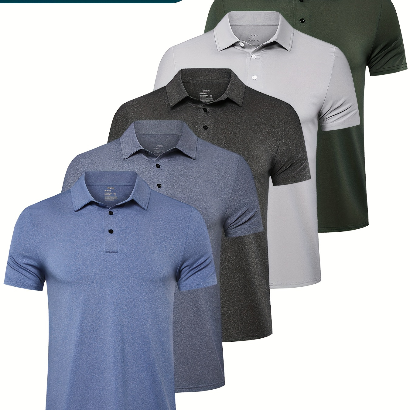 

5 Packs Men's Plain Stretch Casual Comfy Custom Fit Shirt