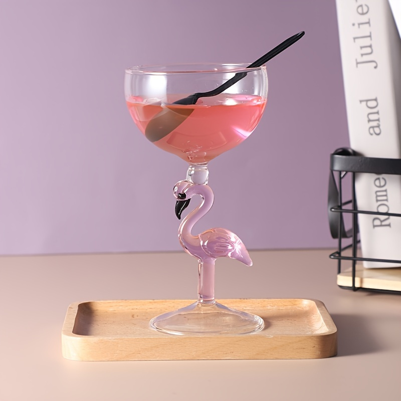 Verre à Cocktail Créatif en Forme de Flamant Rose, Gobelet à