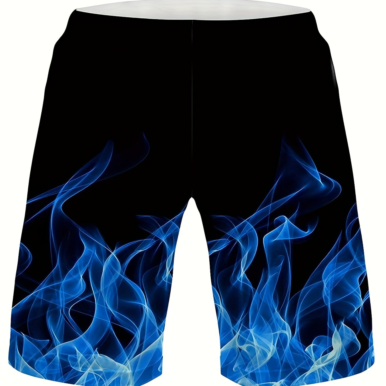 

Blue Flame 3d Pattern Quick Dry Swim Trunks For Boys, Elastic Waist Beach Shorts, Boys Swimwear For Summer Vacation