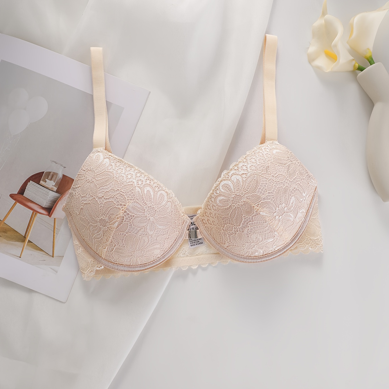 

-trimmed Bra For - Comfortable & Underwire, Non-removable ,