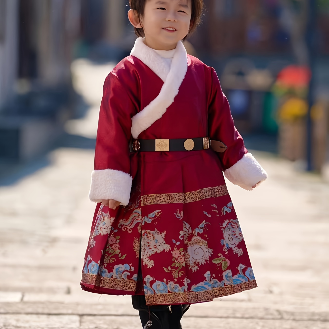 Boys Chinese Style Traditional Hanfu, Chinese New Year Warm Dress, Kids ...