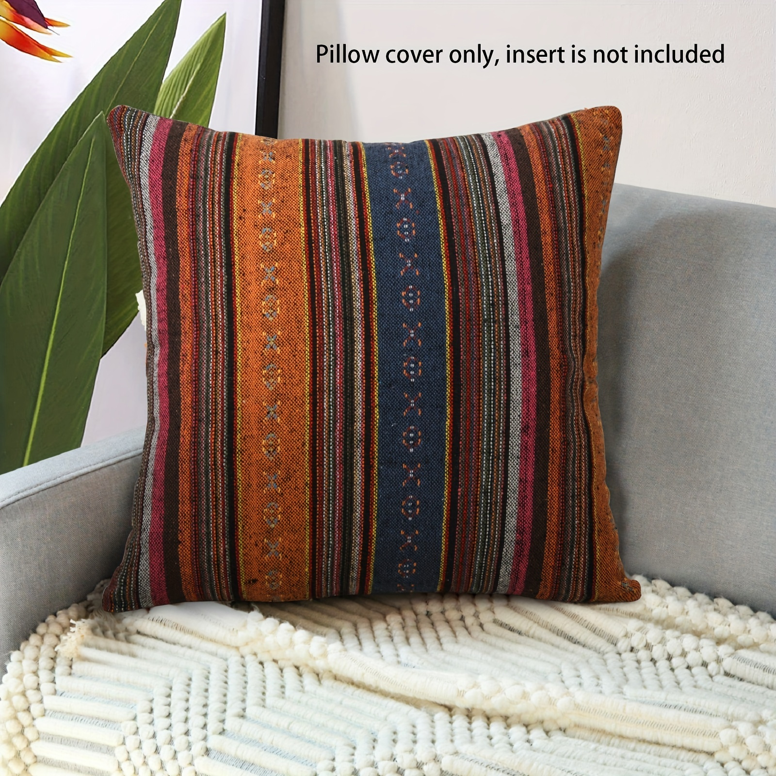 Geometric Square Throw Pillow Covers Boho Style Velvet - Temu