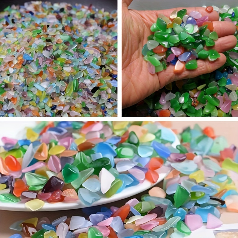 

Brighten Up Your Aquarium With 1 Pack Of Colorful Glass Pebbles - 1oz/50/100g