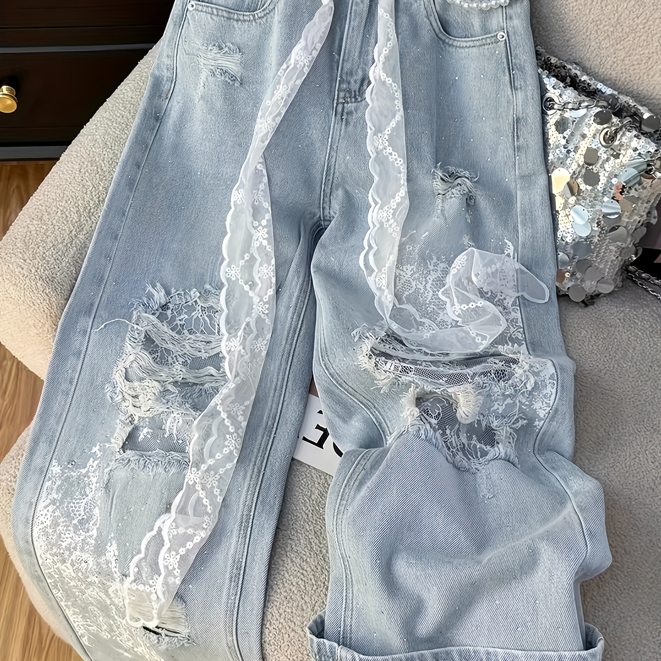25aw no belt boom wang 02 lace 2025 womens denim pants - Temu Germany