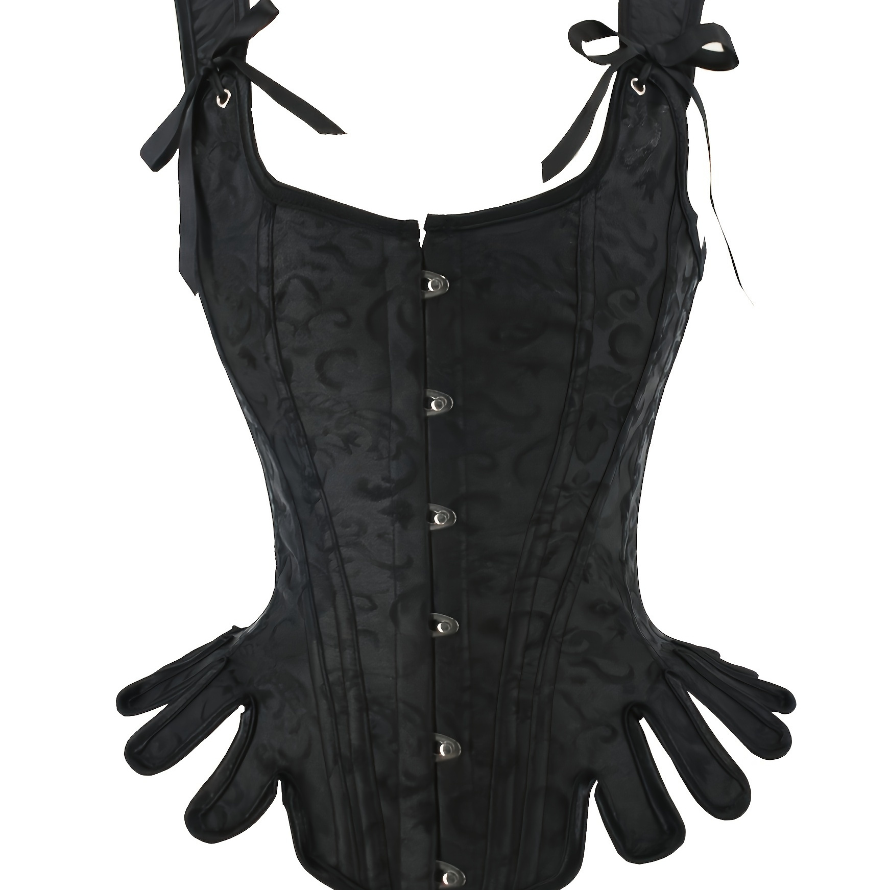 

Jacquard Lace Up Corset Top, Sexy Sleeveless Bodice Strap Carnival Costume, Women's Clothing