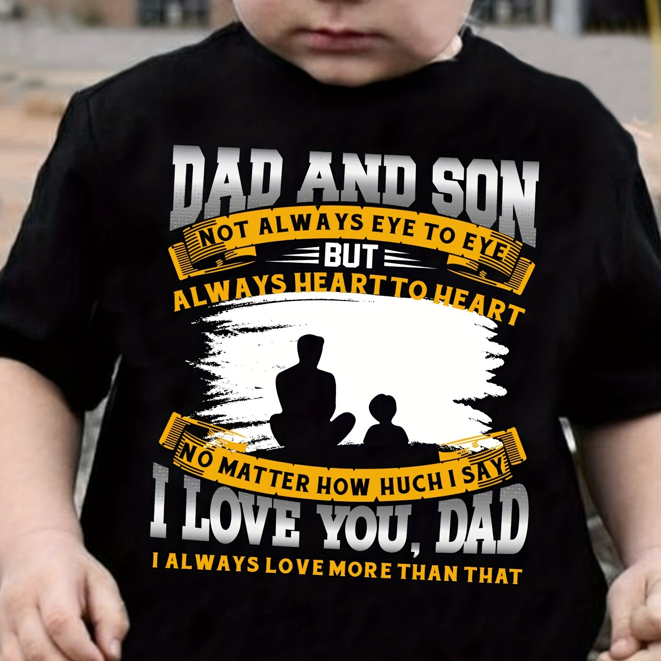 

Dad And Son Print Boy's Creative T-shirt, Casual Comfy Short Sleeve Crew Neck Top, Boy's Summer Clothing Father's Day