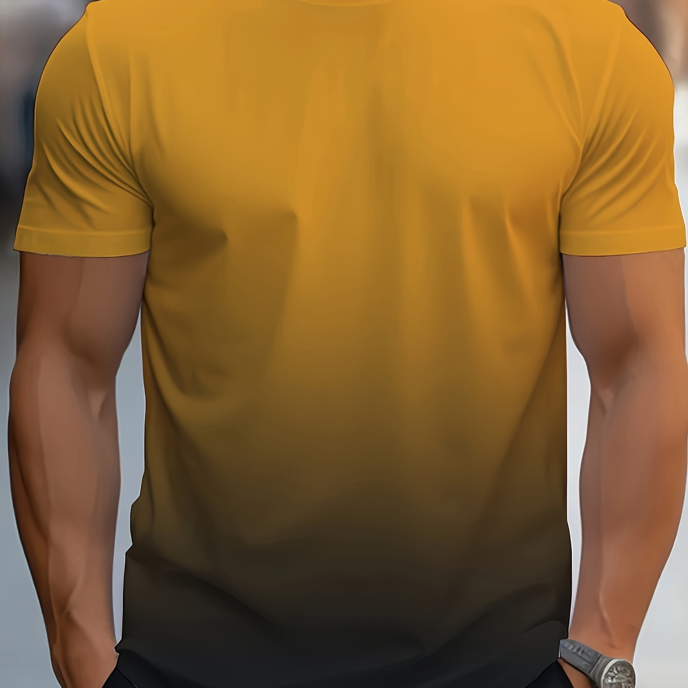 

Men's Casual Short Sleeve T-shirt, Solid Color Tee, Crew Neck Fashion Top For Wear