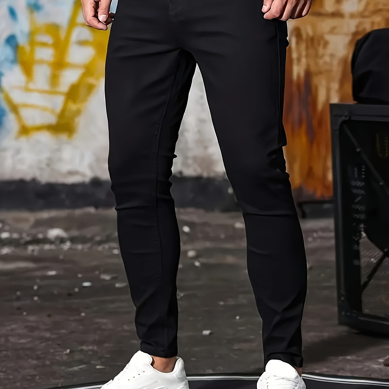 

Chic Skinny Jeans, Men's Casual Street Classic Stretch Denim Pants, All Seasons