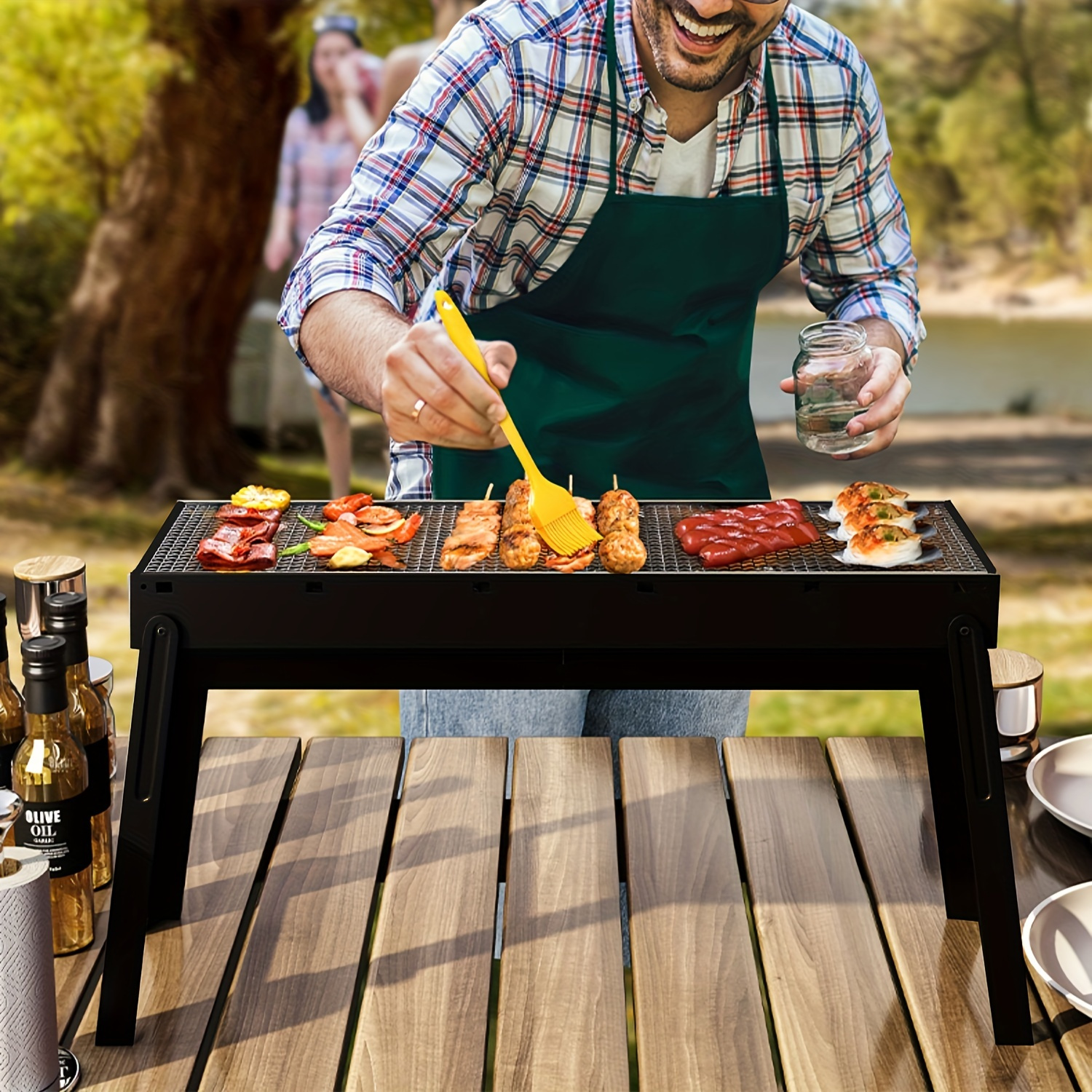 1pc, Outdoor Barbecue Grill Stove, Household Roasted Skewers, Meat,  Commercial Smokeless Charcoal Grill, Roasted Indoor Charcoal Grill, BBQ  Tools, BBQ