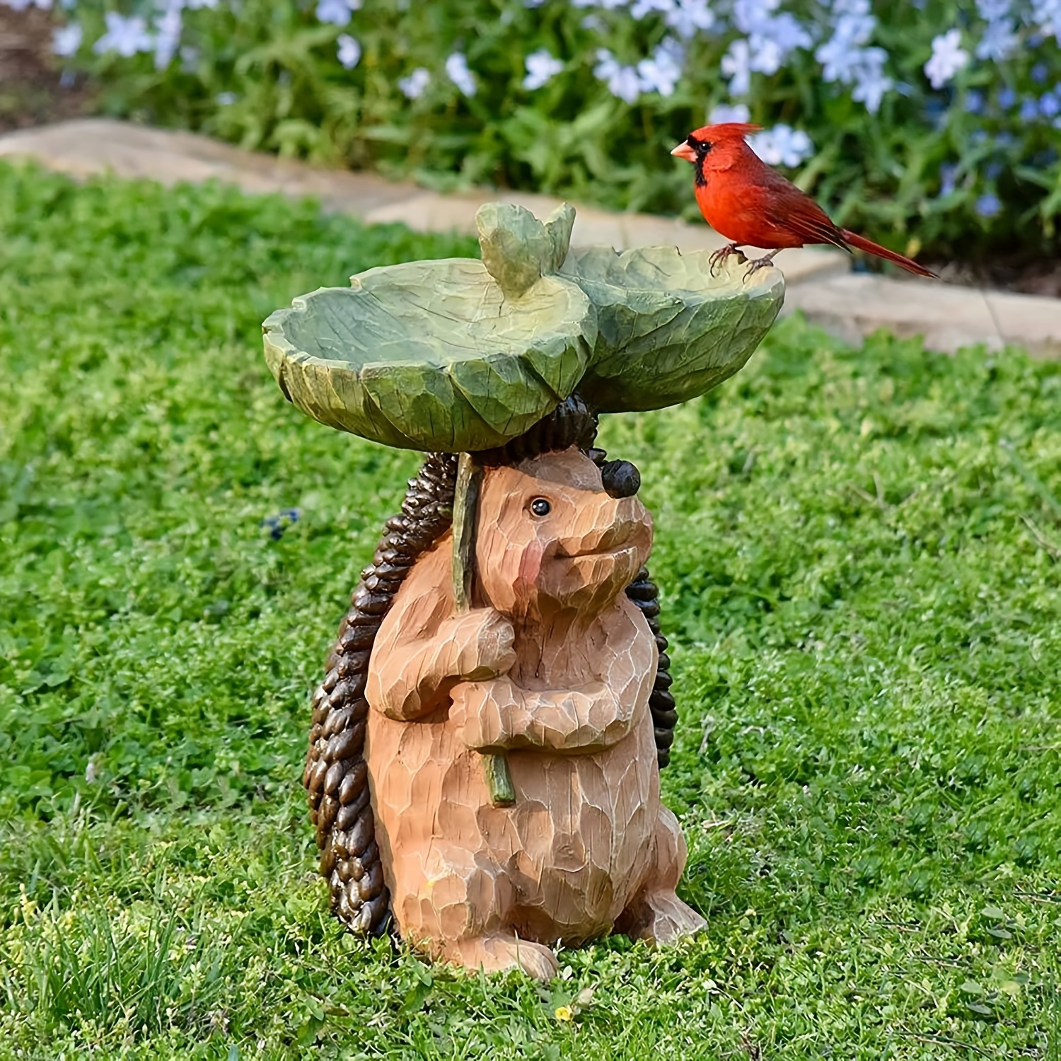 Creative Bird Feeder Funny Lawn Statue Résine Pour Mangeoire - Temu France