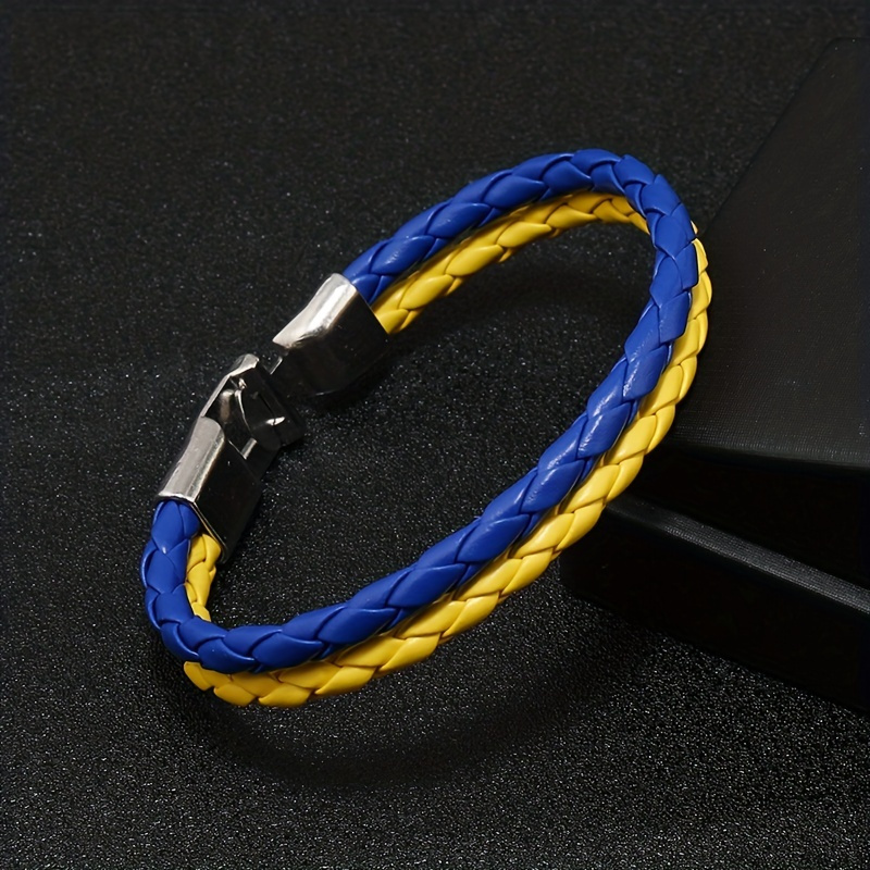 Stylish Knot Mens Ukraine Bracelet Blue Yellow Rope Braclet