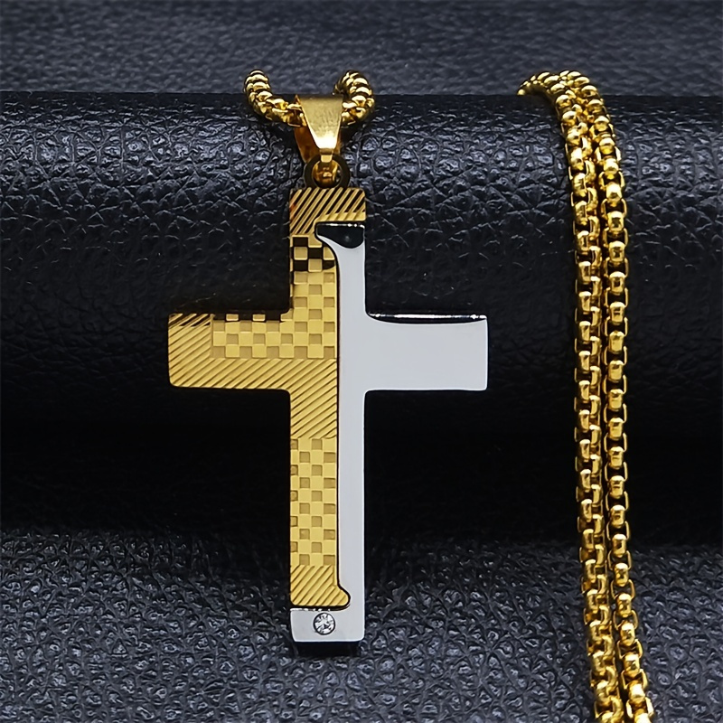 

Men's Vintage Stainless Steel Cross Necklace