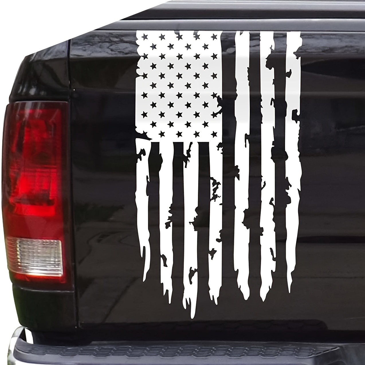 

1pc American Flag Pickup Truck Car Flag Sticker, Truck Rear Stop Large Rotten Vinyl Decal