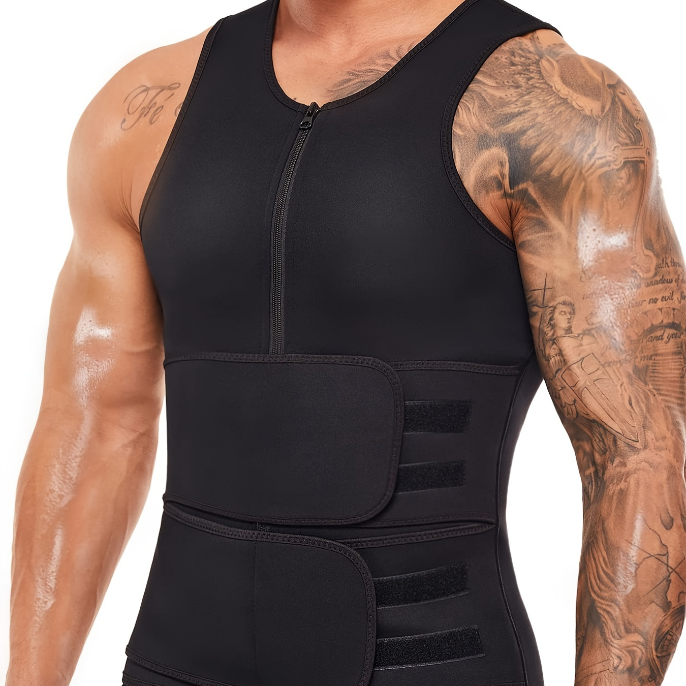 Sauna Waist Trainer Corset Vest for Men Weight Loss Sweat Vest Double Tummy  Control Trimmer Belts Neoprene Workout Body