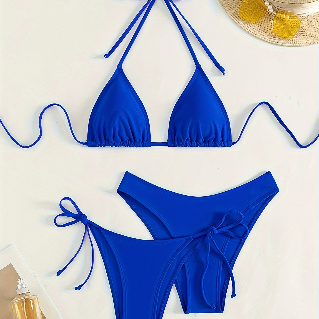 

Sexy & Stylish Bikini Sets For Beach Vacation, Halter Lace-up Fashion Comfy Bathing Suit, Women's Swimwear & Clothing