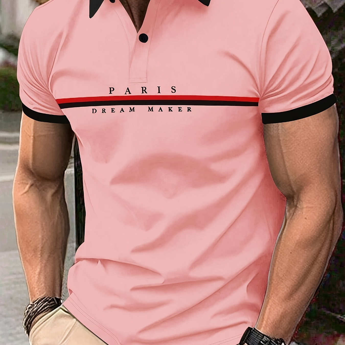 

Chemises de golf à manches courtes avec col contrastant pour hommes, style décontracté ajusté avec légère extensibilité pour l'été, hauts de golf d'été
