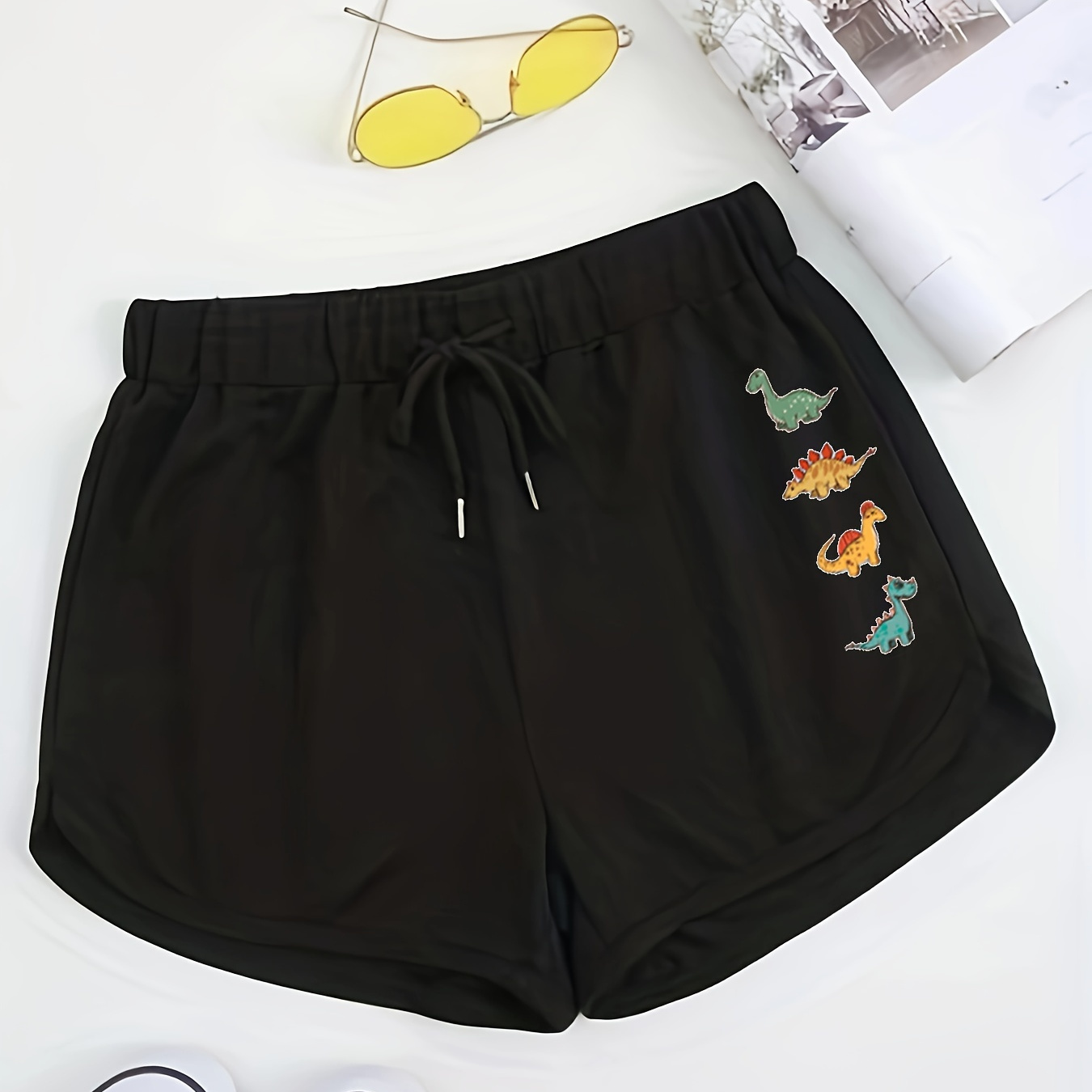 

Shorts À Cordon De Serrage À Motif De Dinosaure, Shorts Décontractés Et Amples Pour Le Printemps Et L'été, Vêtements Pour Femmes