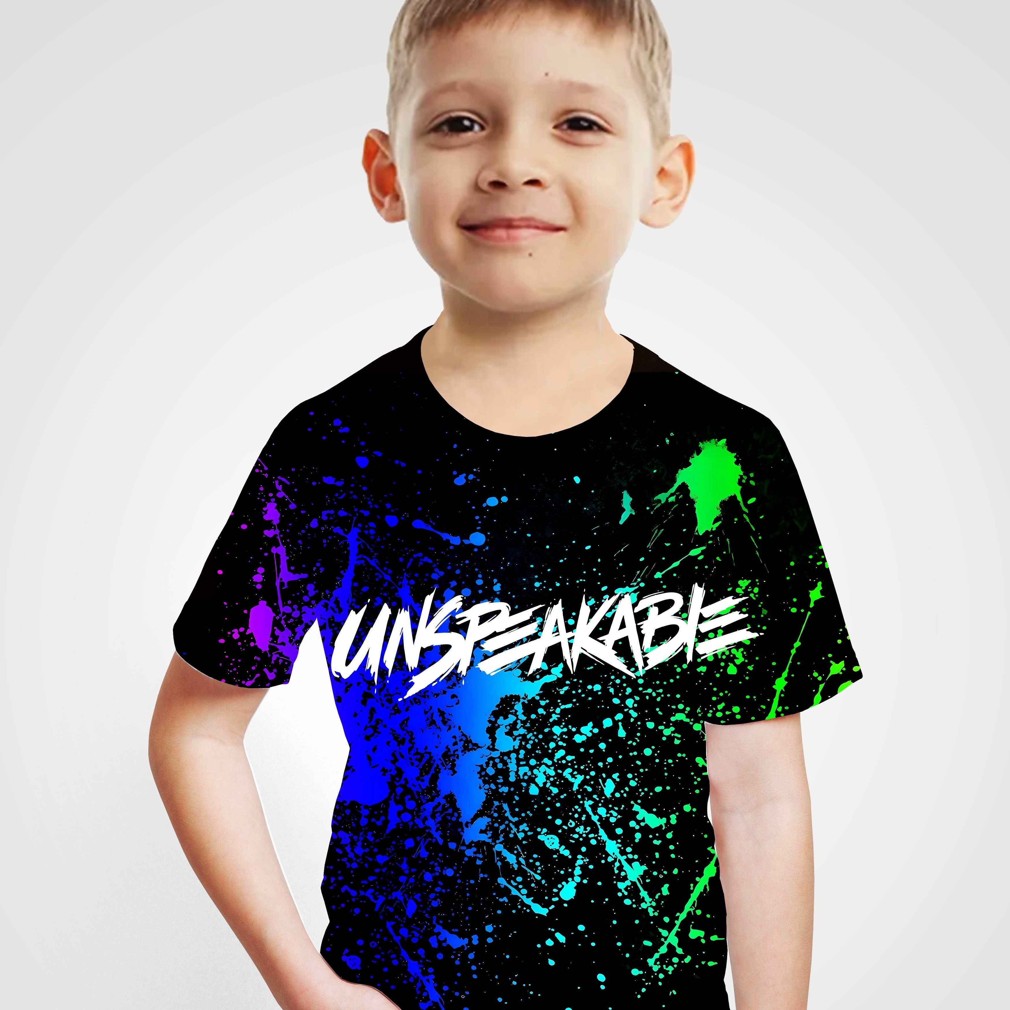 

3d Print Boy's Cool T-shirt, Kids Casual Short Sleeve Crew Neck Top Summer Daily Wear